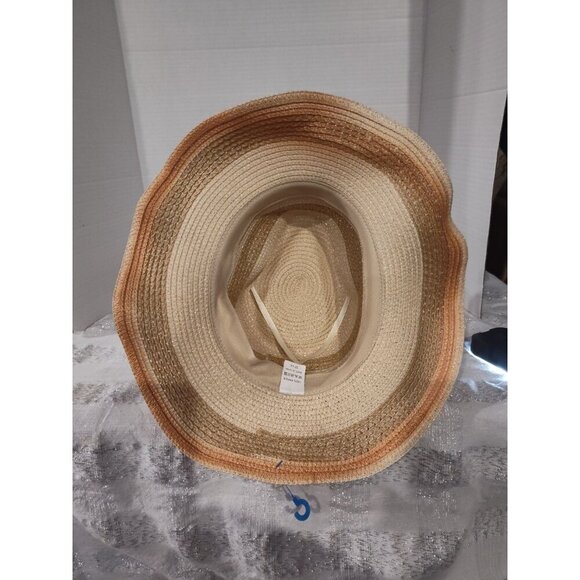 Woven Straw Paper Hat 57CM Medium Multicolor 100% Paper Lightweight Summer - Picture 2 of 14